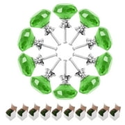 GEGONG, 1.18 in Diameter Cabinet Knob Aluminium Alloy Crystal Chrome Green with 10 screws 10 Pieces