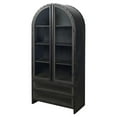 thumbnail image 1 of Gehry 72.3" H Dark Brown Metal Brown Wood and Glass Door Display Cabinet, 1 of 3