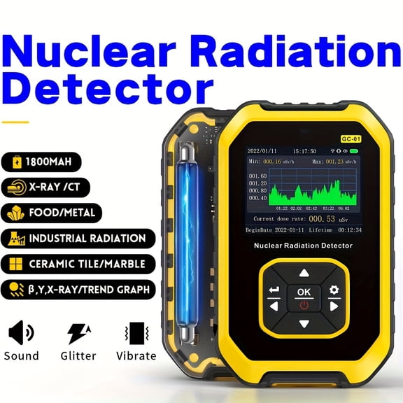 Geiger Counter Nuclear Radiation Detector Dosimeter with LCD Display, Portable Handheld Beta Gamma X-Ray Radiation Monitor Meter, Ideal for Valentine's Day, Thanksgiving, Christmas, New Year