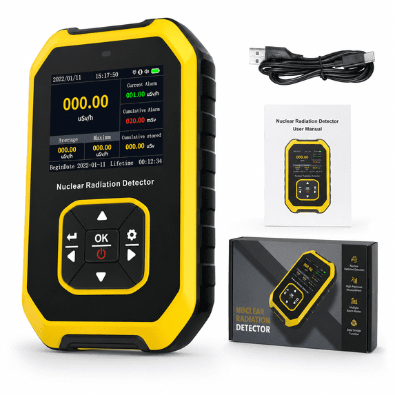 Geiger Counter, for Home Environment and Marble Testing, Portable Nuclear Radiation Detector, Handheld Dosimeter with LCD Display