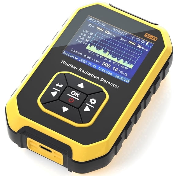 Handheld Geiger Counter Radiation Detector, Portable Dosimeter Monitor for Beta, Gamma and X-Ray Detection with Sound & Light Alarm