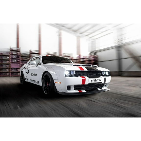 Geiger Dodge Challenger SRT Hellcat Cerberus Wall Art Home Decor - 20x30 Inch Laminated Poster - Stunning Detail and Bold Colors