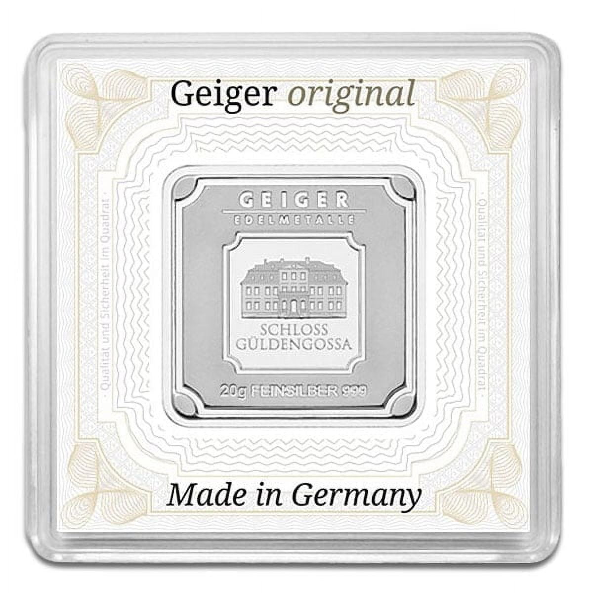 Geiger SILVER Bar 20 Gram .999 Pure, in Assay
