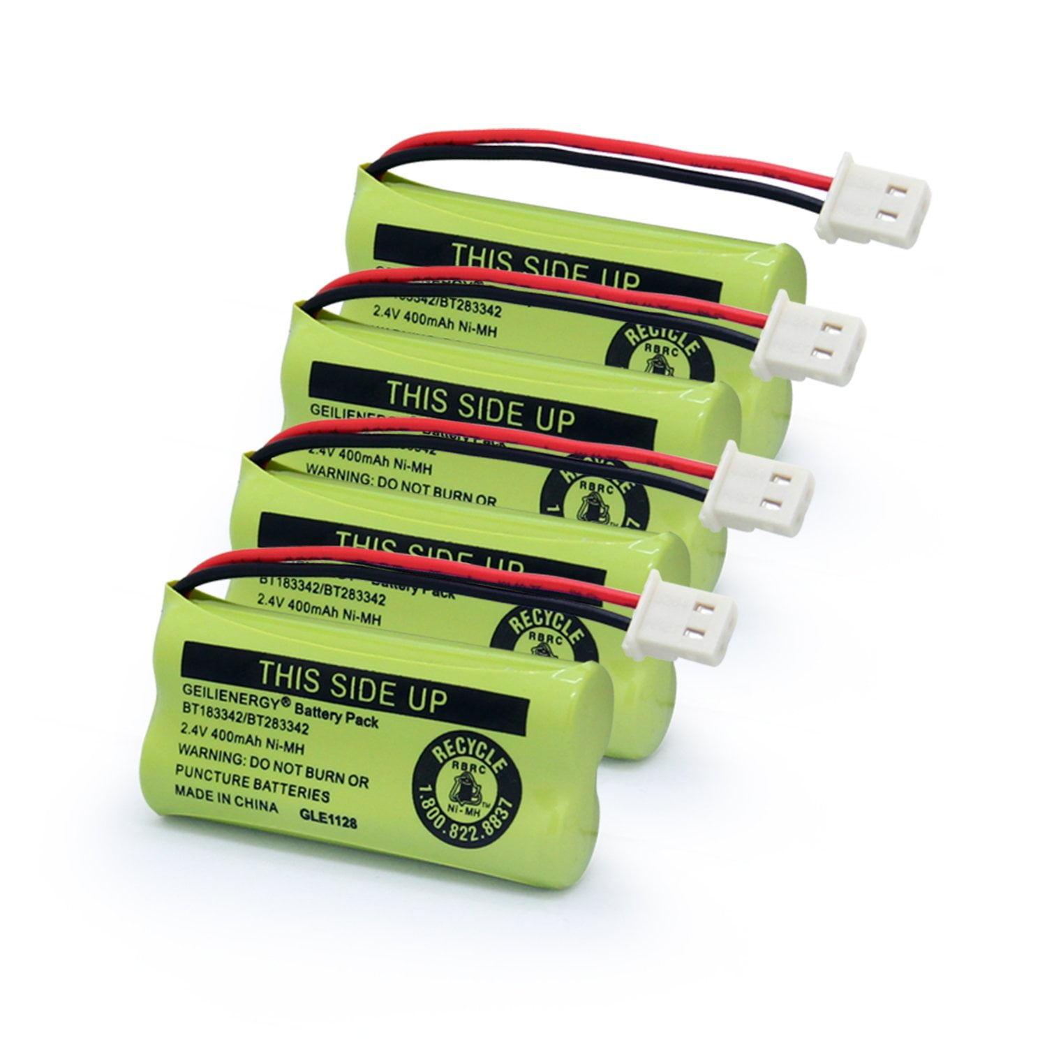 Geilienergy bt183342 bt283342 phone battery 2.4v 400mah Compatible with BT166342 BT266342 BT162342 BT262342 CS6114 CS6419 CS6719 AT T EL52300 CL80112 CS6719 2 Cordless Handsets 4 PACK Walmart