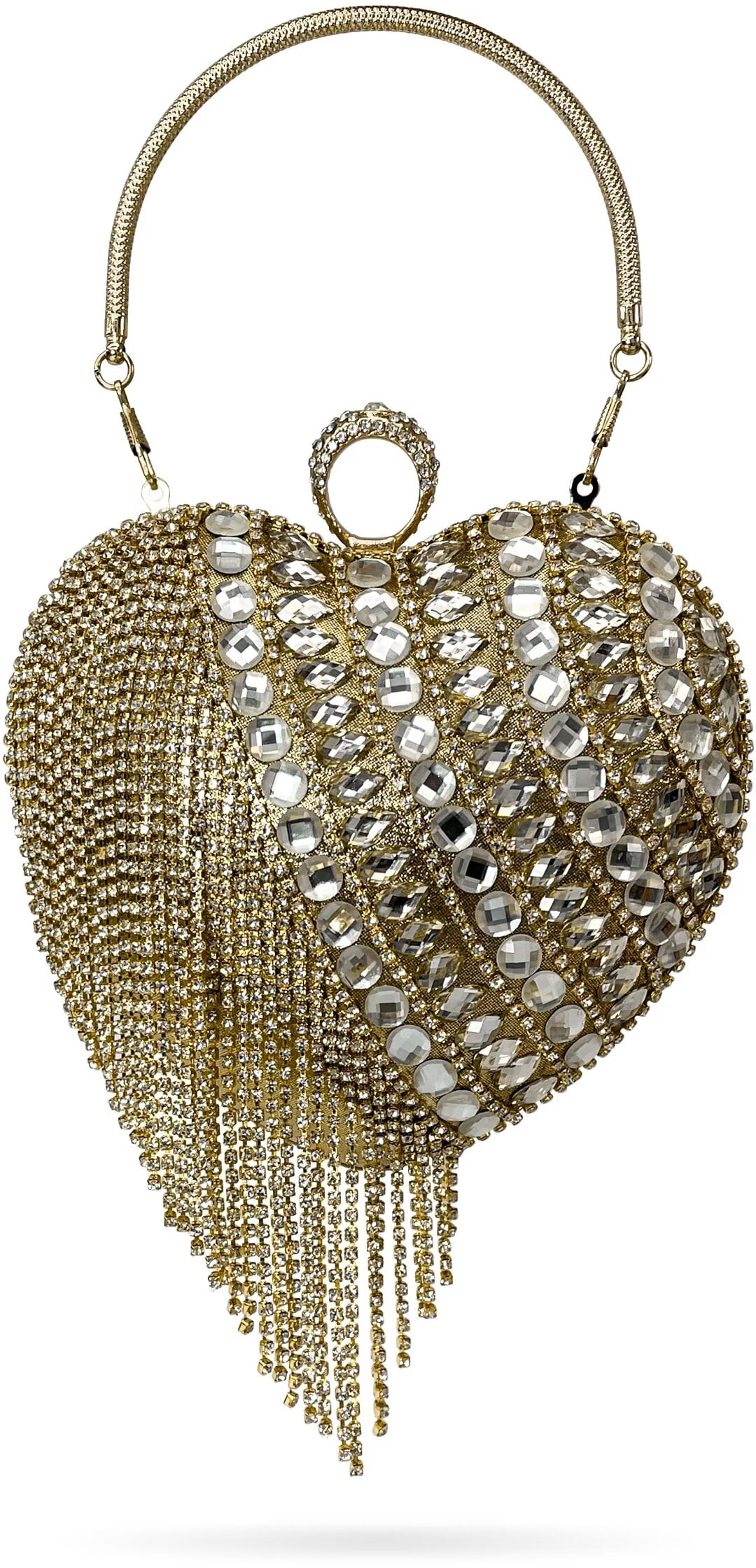 Amylove 2 Pcs Heart Shaped Clutch Purse – Rhinestone Bling Evening Bag For Wedding & Parties