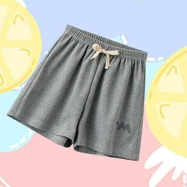 Geire 2-10 Years Girls Summer Cotton Fifth Pants Solid Thin Elastic Waist with Drawstring Children's Casual Shorts