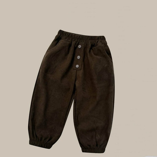 Geire 8-14Y Kids Cotton Sweatpants Boys Girls Soft Casual Loose Leg Athletic Jogger Pants with Button&Pockets Spring Fall Wear