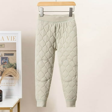 Geire Boys' Girls' Quilted Long Johns Thermal Bottom Underwear Base Layer Pants Insulated for Outdoor Ski Warmth