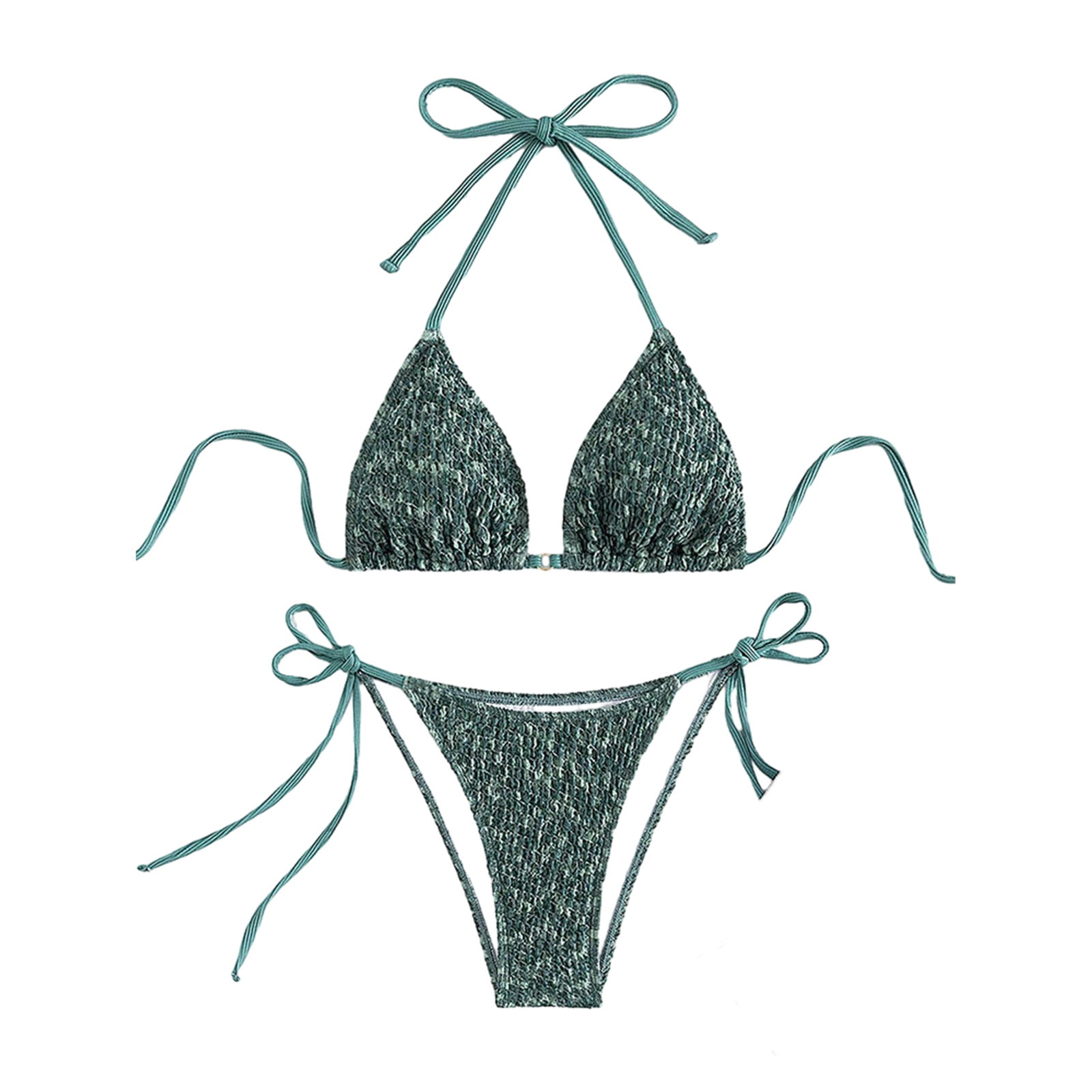 Geire Summer Ladies' Threepoint Swimsuits Stylish Printed Hanging Neck