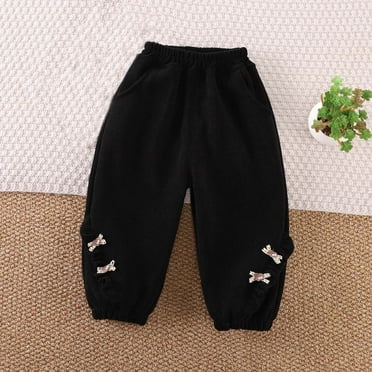 Geire Toddler and Girls Joggers Sweatpants Kids Pull-On Active Athletic Pants with Pocket Elastic Waistband