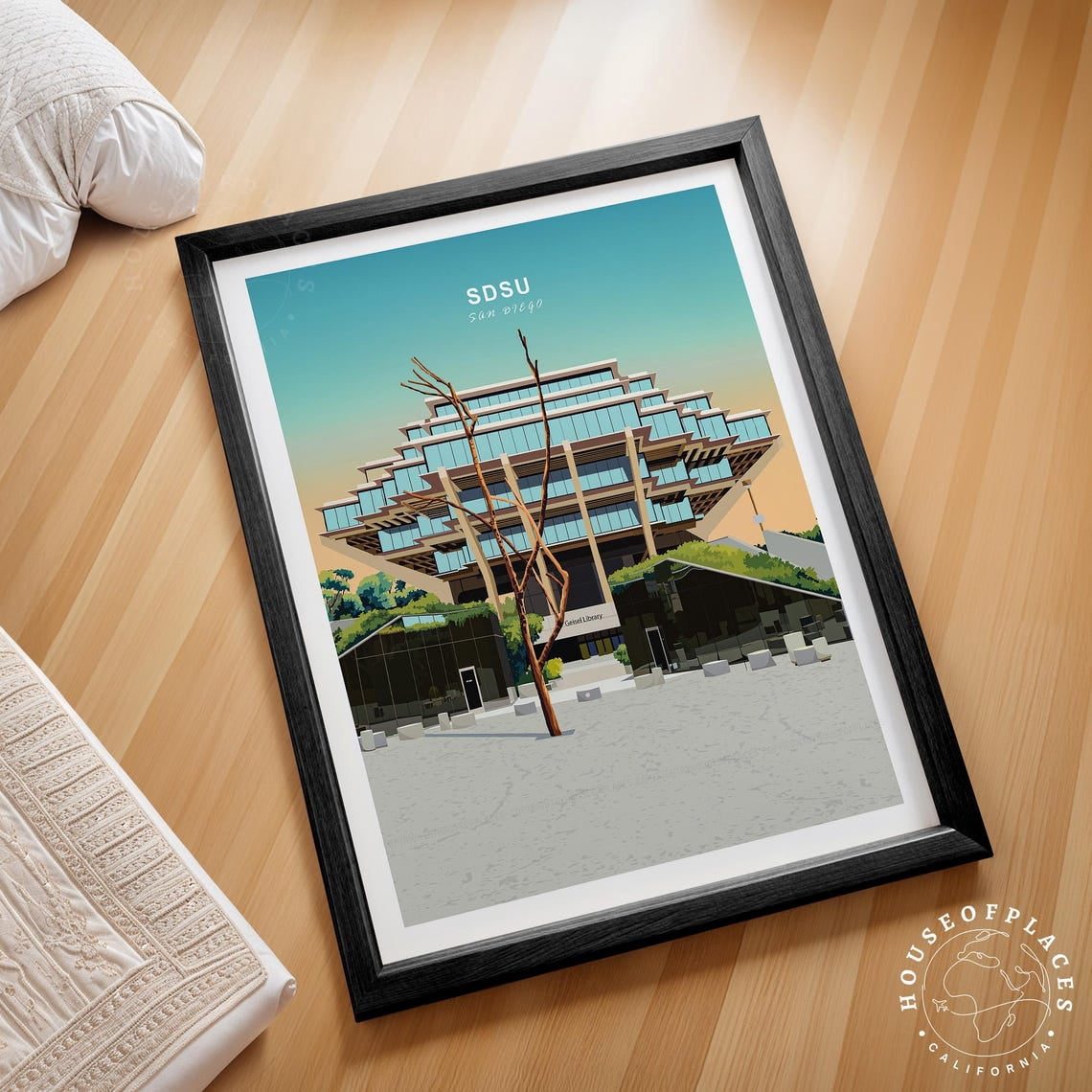 Jacob Geisel Geisel Library San Diego University Campus Wall Art Print, California ...