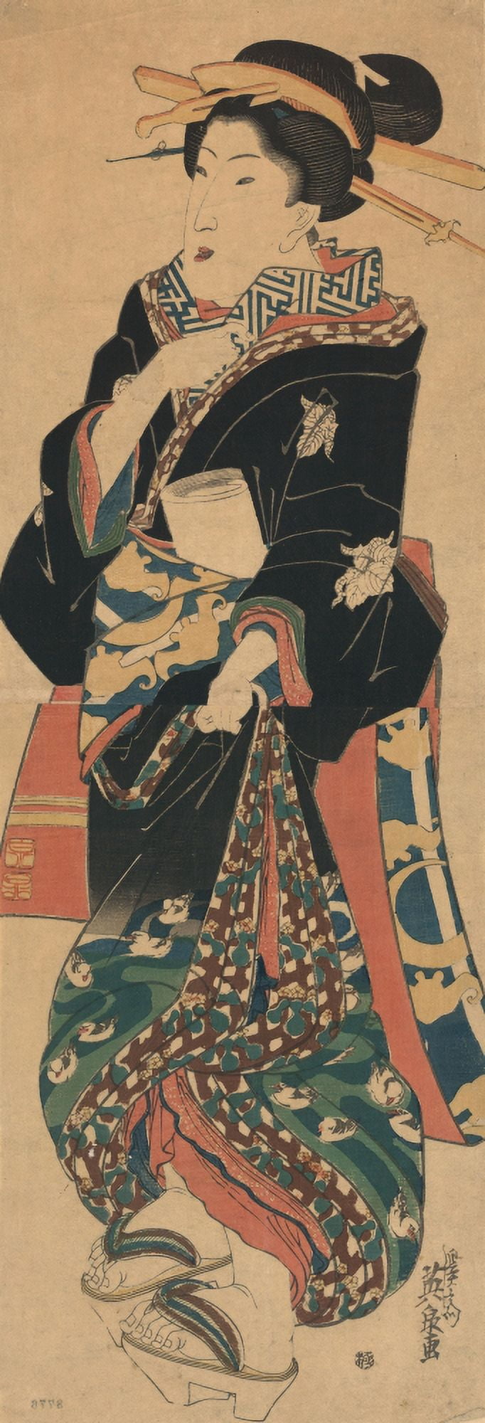 Geisha 1825-1830 Canvas Art - Eisen Ikeda (24 x 36)