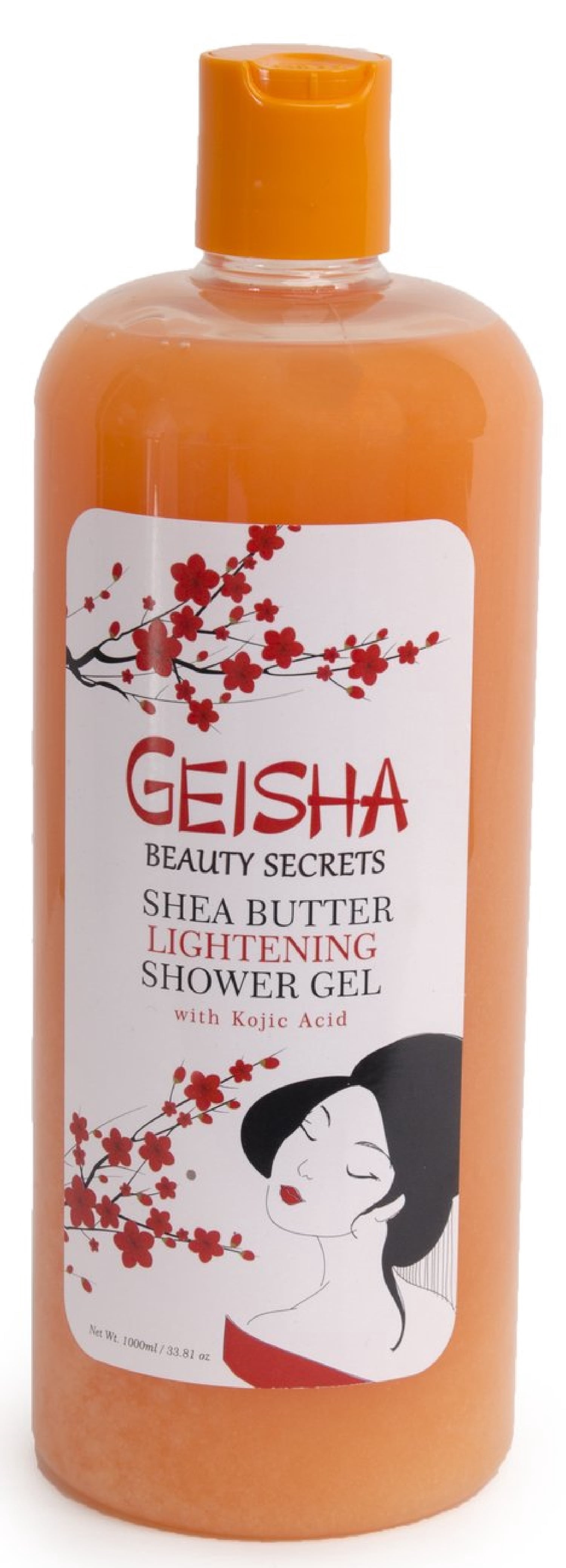 Geisha Body Wash & Shower Gel with Kojic Acid and Shea Butter, Coconut Scent, 1000ml