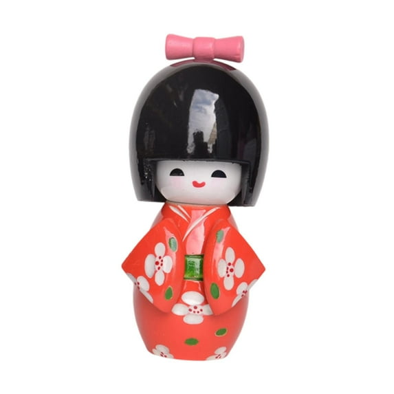 Geisha Doll Kabuki Figure Kimono Ornament Wood Material Collectible for Office Bedroom Home Decor