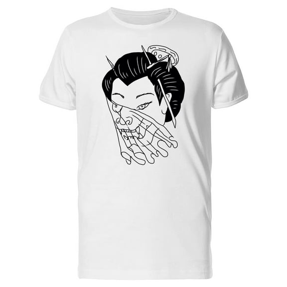 Geisha Ghost Sketch T-Shirt Men -Image by Shutterstock, Male x-Large