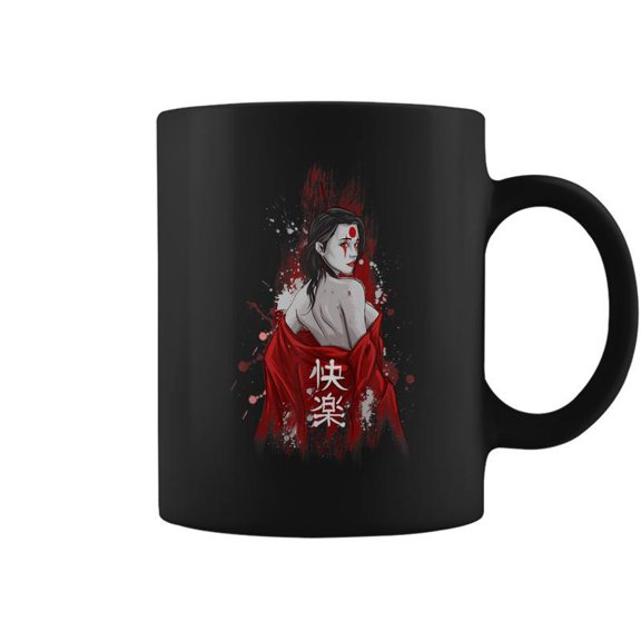 Geisha Girl Sexy Japanese Geisha Girl Red Robe Coffee Mugs