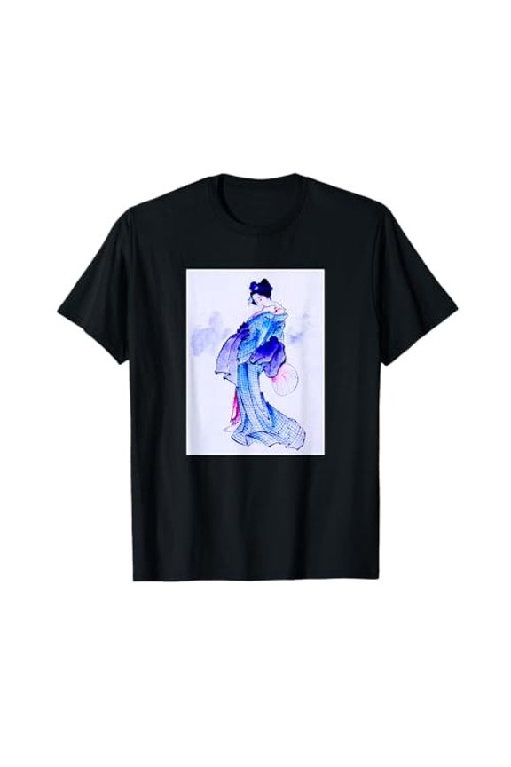 Geisha Kimono Pastel Vaporwave Japanese Pink Purple Retro T-Shirtfrom JP