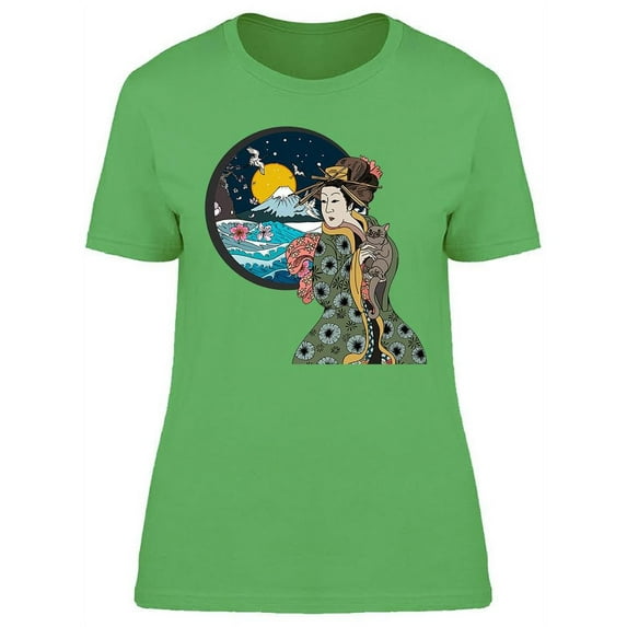 Geisha Looking At Window T-Shirt Women -Image by Shutterstock, Female Medium