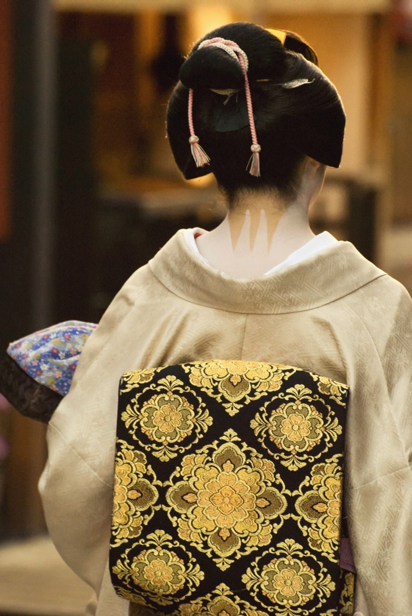 Geisha Showing Her Nape Make-Up And Obi Kyoto Japan Canvas Art - Philippe Widling Design Pics (24 x 36)