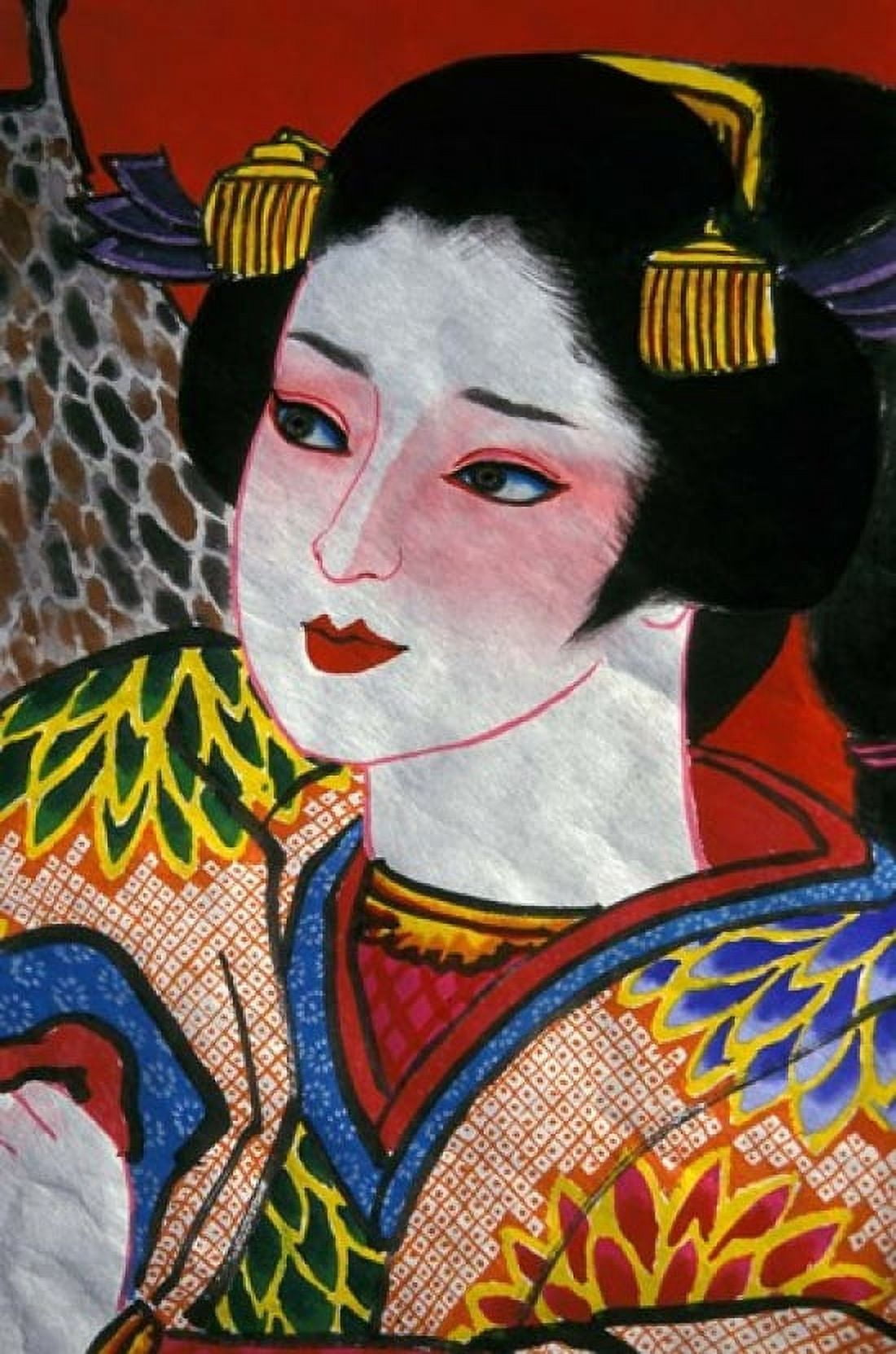 Geisha Warrior Folk Art Takamatsu Shikoku Japan Canvas Art - Dave Bartruff DanitaDelimont (18 x 27)