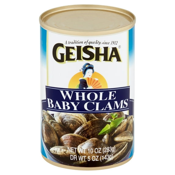 Geisha Whole Baby Clams, 10 Oz (283g), in a Can