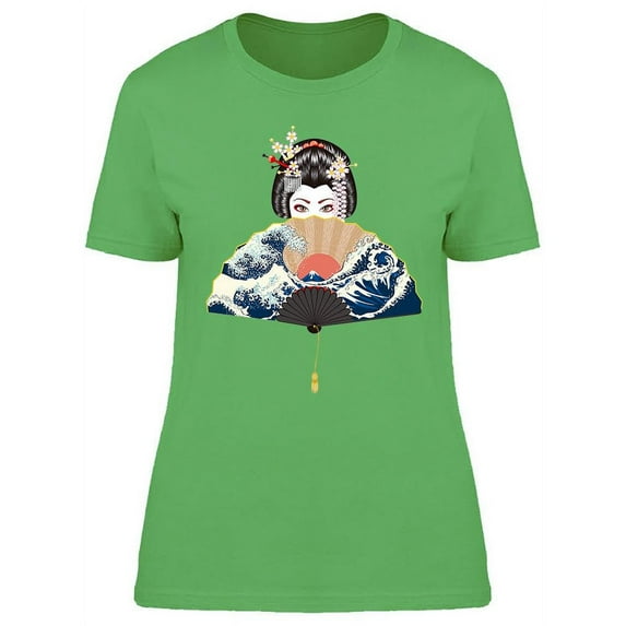 Geisha Woman With Ocean Waves T-Shirt Women -Image by Shutterstock, Female x-Large