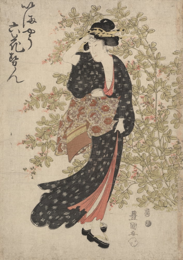 Geisha in garden c1800 Canvas Art - Utagawa Toyokuni (18 x 24)