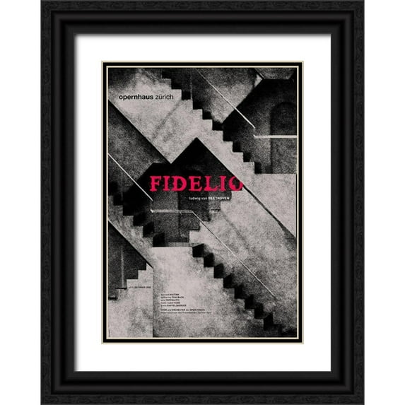 Geissbuhler, K. Domenic 14x18 Black Ornate Wood Framed with Double Matting Museum Art Print Titled - Fidelio