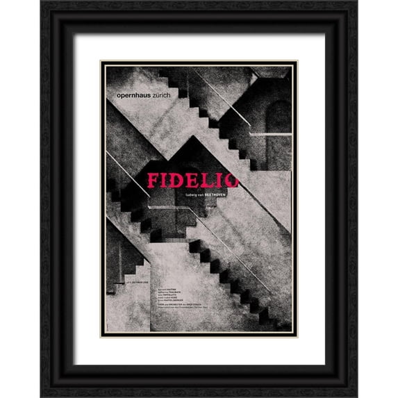 Geissbuhler, K. Domenic 24x32 Black Ornate Wood Framed with Double Matting Museum Art Print Titled - Fidelio