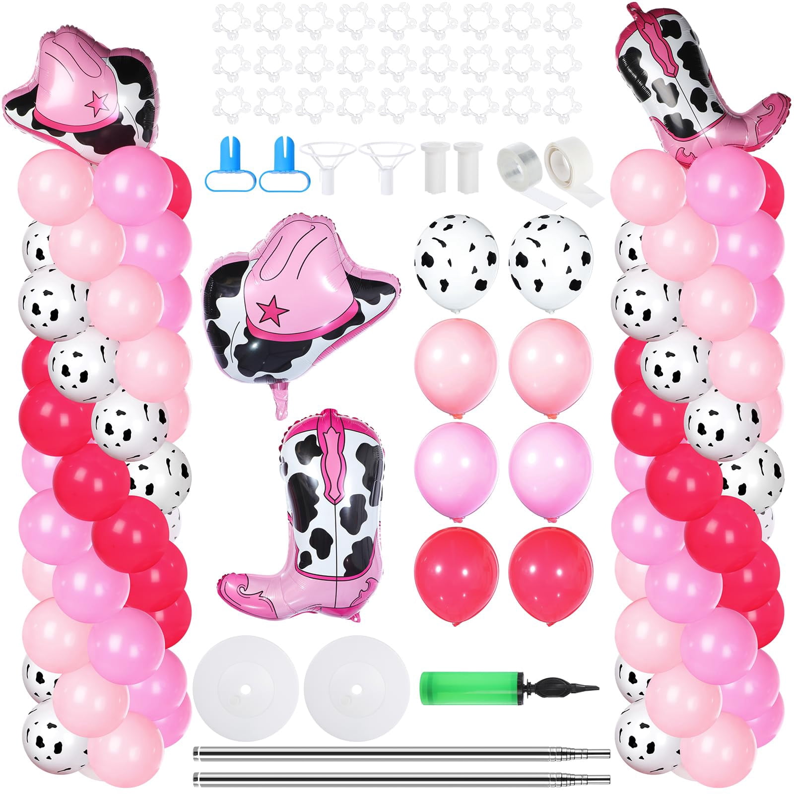 Gejoy 2 SetsTRDN Cowgirl Balloon Column Kit with Pink Balloons ...