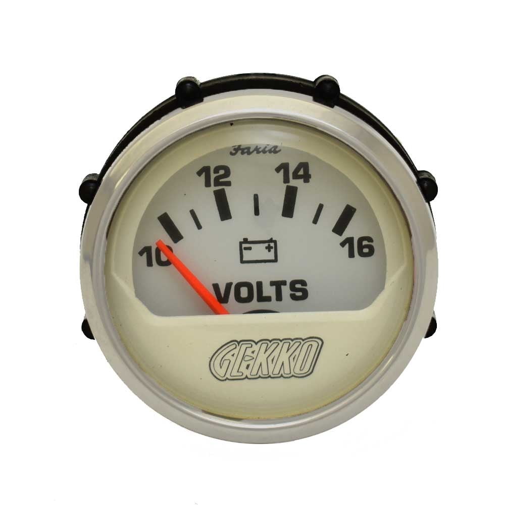 Gekko Boat Volt Meter Gauge VP4059A | Euro Stainless White 2 Inch ...