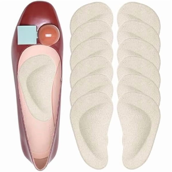 Gel Arch Support Insoles: Plantar Fasciitis & Flat Feet Relief, Adhesive Foot Pads for Pressure-Free Comfort- 6 Pairs