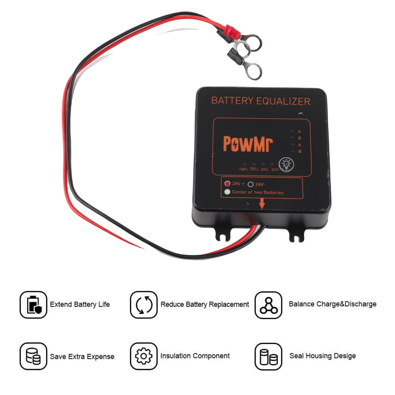 Gel Battery Equalizer 24V Gel Battery Equalizer Battery Voltage Balancer for Acid Battery System Series-Parallel Connected Charge Controller