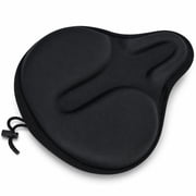 Gel Bike Seat Cushion Cover - Extra Soft & Breathable Exercise Bicycle Seat Pad with Wide Foam Padding for Men & Women - Fits Cruiser, Stationary & Road Bikes