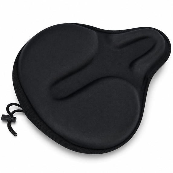 Gel Bike Seat Cushion Cover - Extra Soft & Breathable Exercise Bicycle Seat Pad with Wide Foam Padding for Men & Women - Fits Cruiser, Stationary & Road Bikes