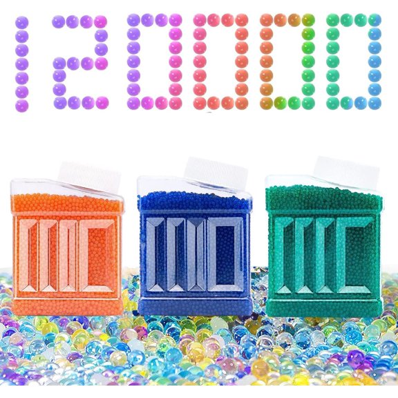 Gel Blaster Ammo, Panmout 120000Pcs 3Pack 7-8mm Water Beads Compatible with Gel Blaster Blasters Splatter Gall Orbez
