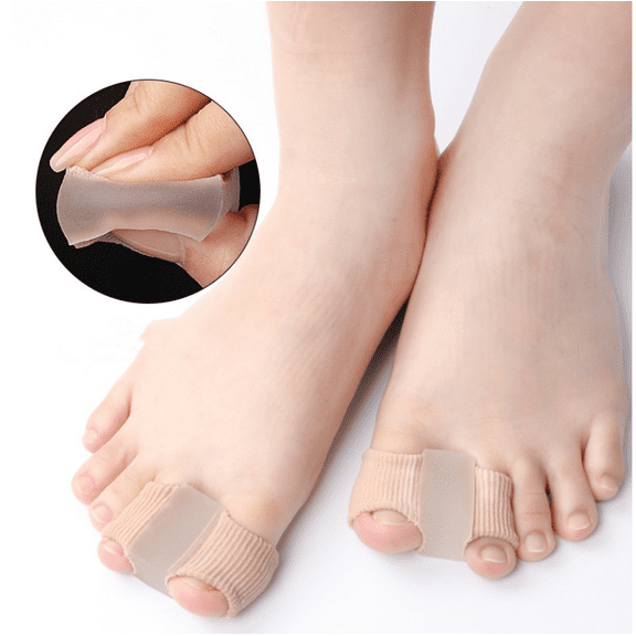 Gel Bunion Corrector, Toe Separators with 2 Loops, Big Toe Spacer W/Fabric Lining Suitable for Bunion and Overlap Toe (Large Size)