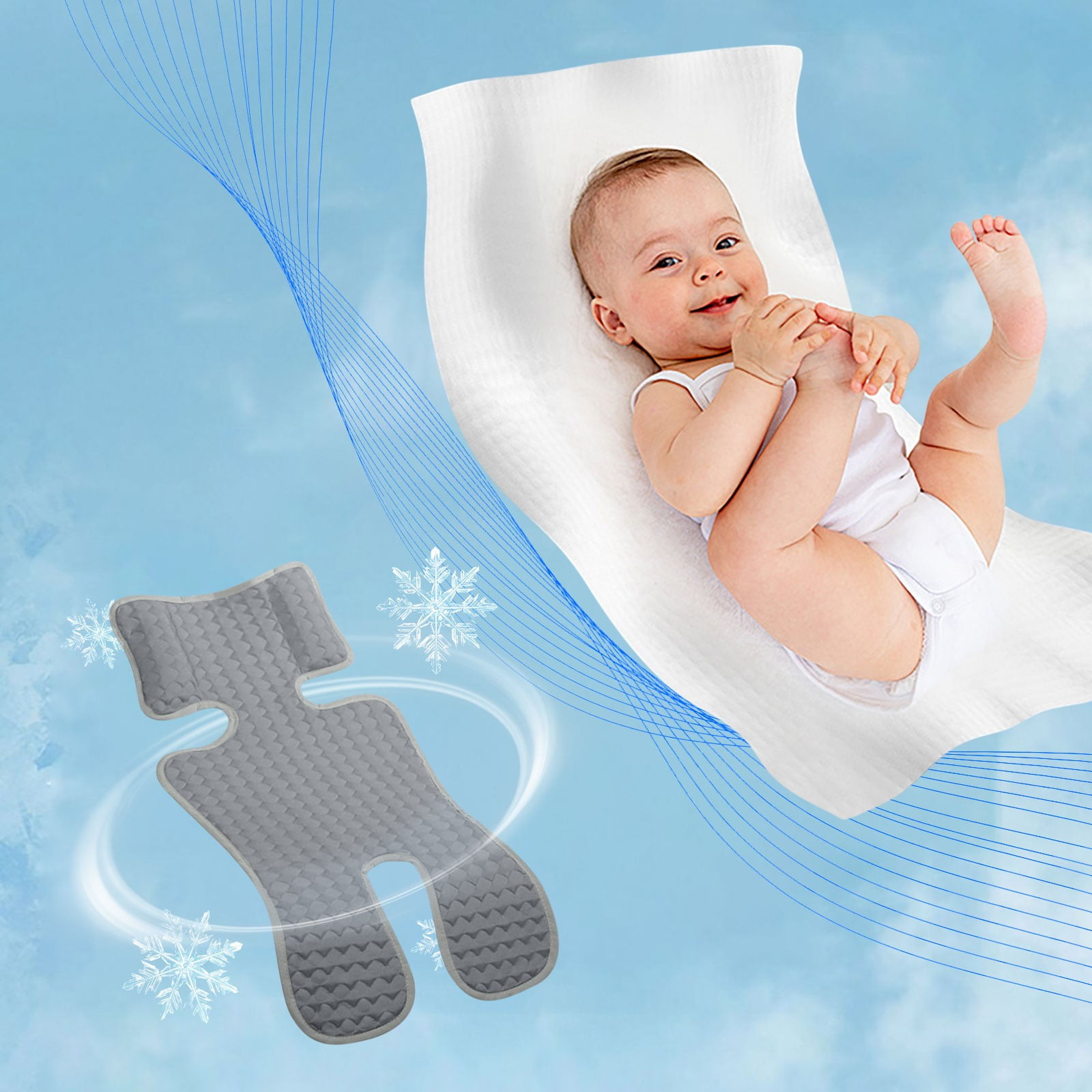 Gel Car Seat Cooler Pad 1 Pack Double Sides Universal Baby Stroller Ice Cushion Mat Summer cooling Seat Liner Multifunctional Suitable for Baby Dining Chair Child Safety Seat Walmart