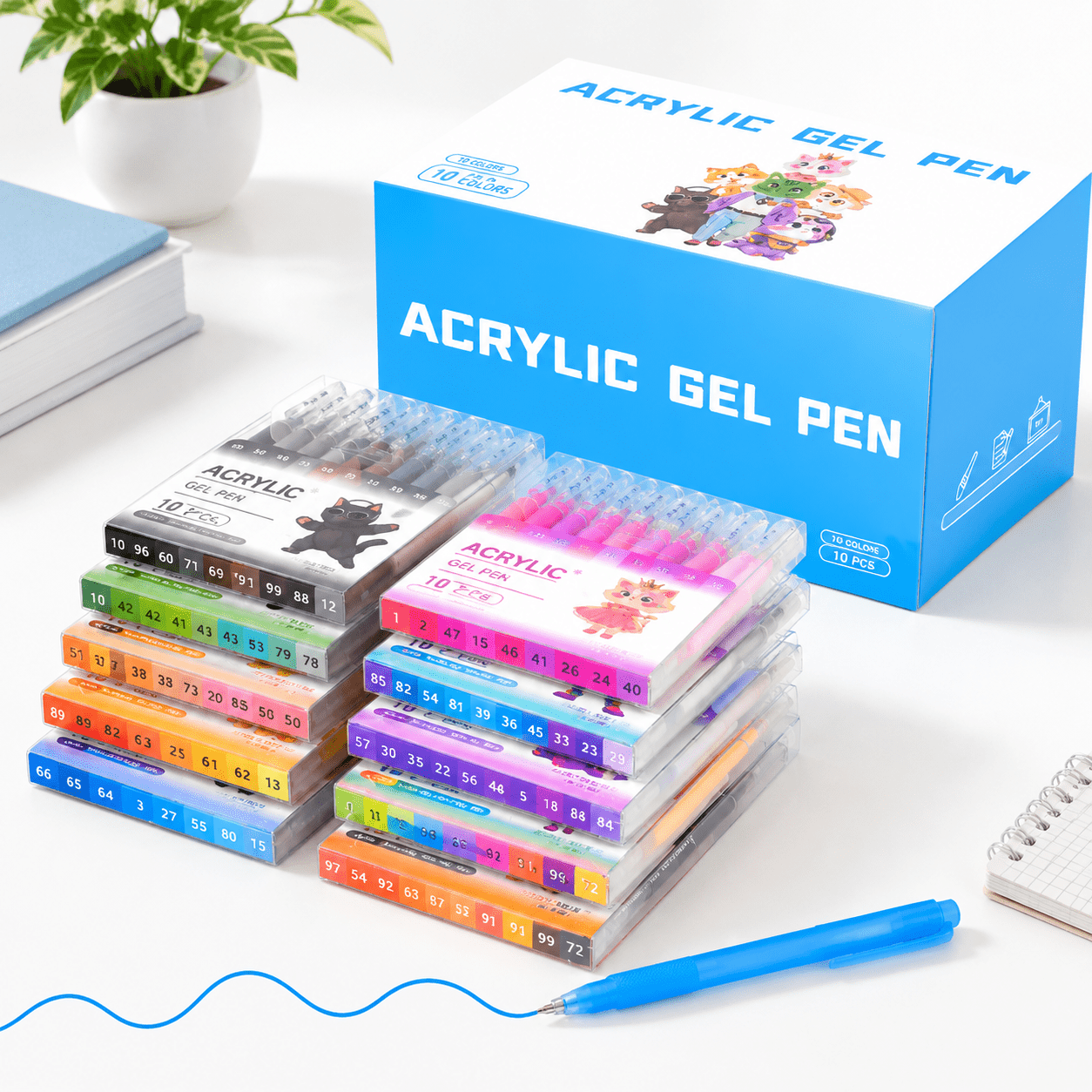 Gel Coloring Pens, 100 Colors, 1.0mm Tip for Art, Journaling, and ...