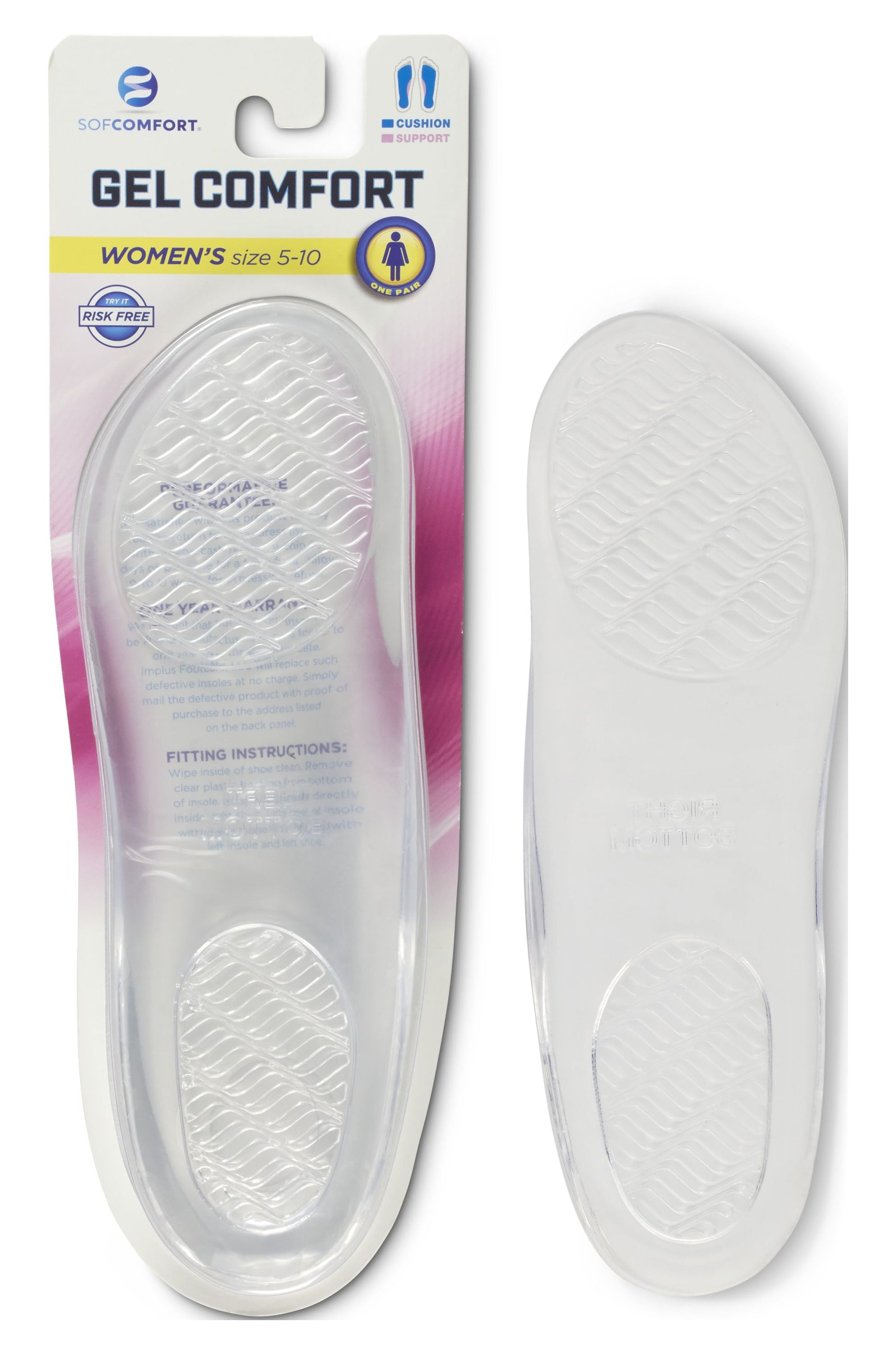 Gel Comfort 3/4 Length Insole Women's One Size - Walmart.com