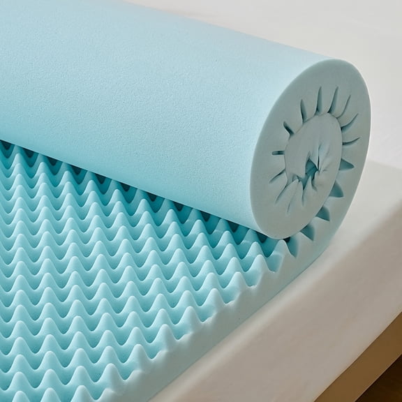 Gel Egg Crate Memory Foam Mattress Topper, Breathable & Stain-Resistant, 4 Thickness Options for All Mattresses