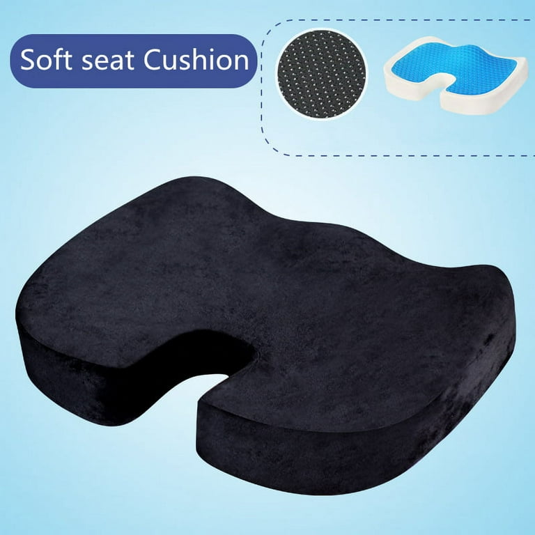 Gel Enhanced Seat Cushion - Non-Slip Orthopedic Gel & Memory Foam Coccyx  Cushion for Tailbone Pain - Office Chair Car Seat Cushion - Sciatica & Back  Pain Relief 