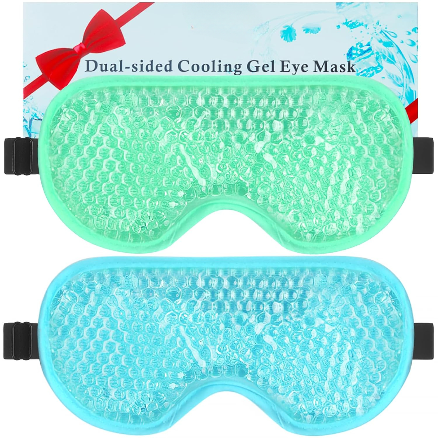 Gel Eye Mask, 2 Pack Cooling Ice Masks for Puffy Eyes for Men & Women