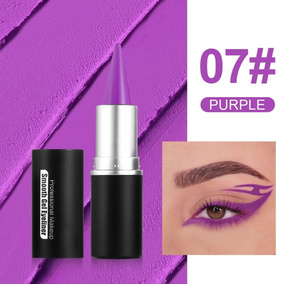 Gel Eyeliner Pencil, Matte Waterproof Smudge Proof Eye Liner Pen, Quick Drying Eye Liner Gel Stick, Cream Eyeliner Pencil, Eye-Liners for Women Girls (Purple)