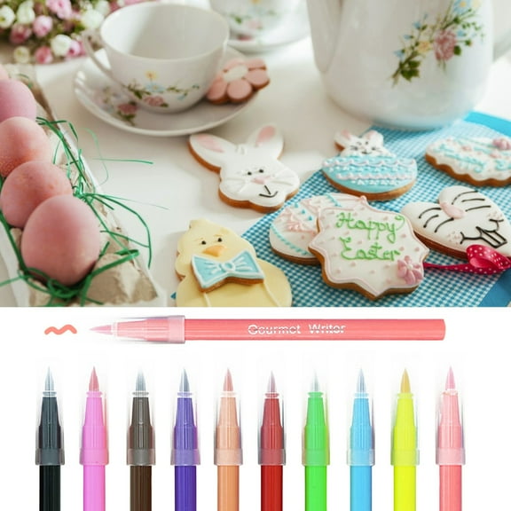 Gel Food Coloring Pen Edibles Pigment Drawing Pen 5Ml Fondant Tools Cookie Decorating Supplies, Edible Pigment For Fondant Cookie Decorating Diy Baking Tools, Precise Tip For