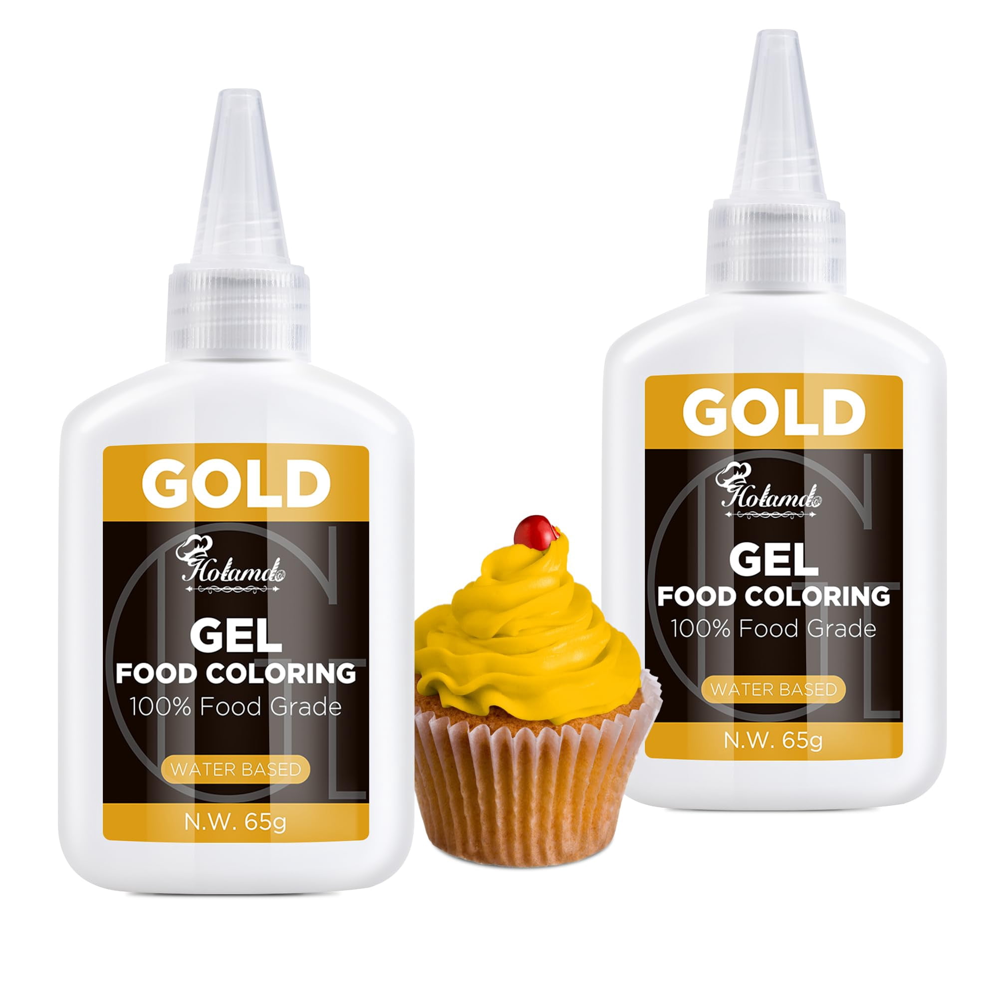 Gel Food ColoringUMRT Gold, 65g X 2 Food Coloring Gel Set, Food Grade ...