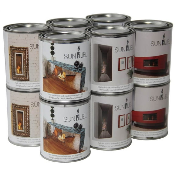 Gel Fuel Cans for Fireplaces - Set of 12