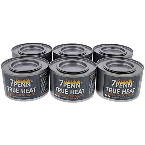 Gel Fuel True Heat Bio Ethanol 2 Hr Cooking Fuel 6pk  Food Warming Heated Cans, Chafing Dish Burner Buffet Warmer