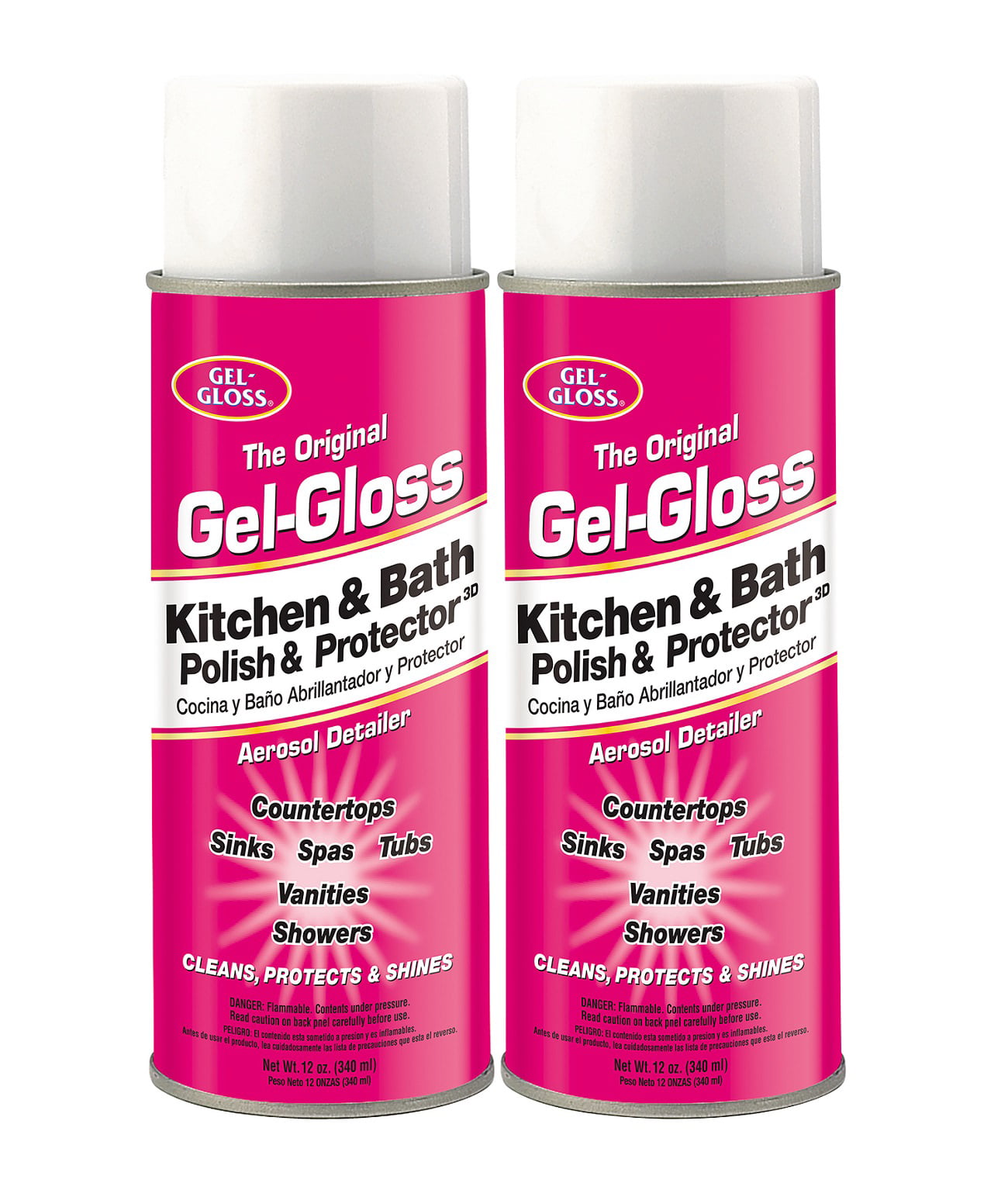 Gel- Gloss Original Kitchen and Bath/RV Polish and Protector Value Pack,  2-12 Ounce Aerosol Cans