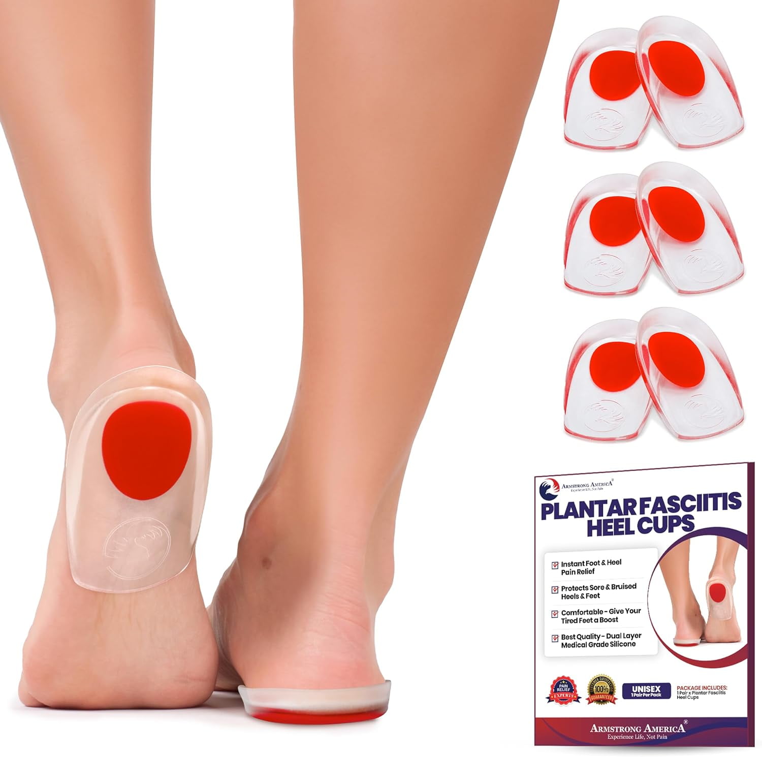 Heel Cups Best Shoe Sole For Plantar Fasciitis USTOP Gel Heel Pads